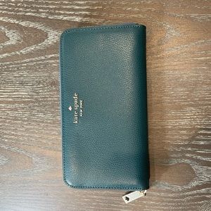 Kate spade teal trifold wallet